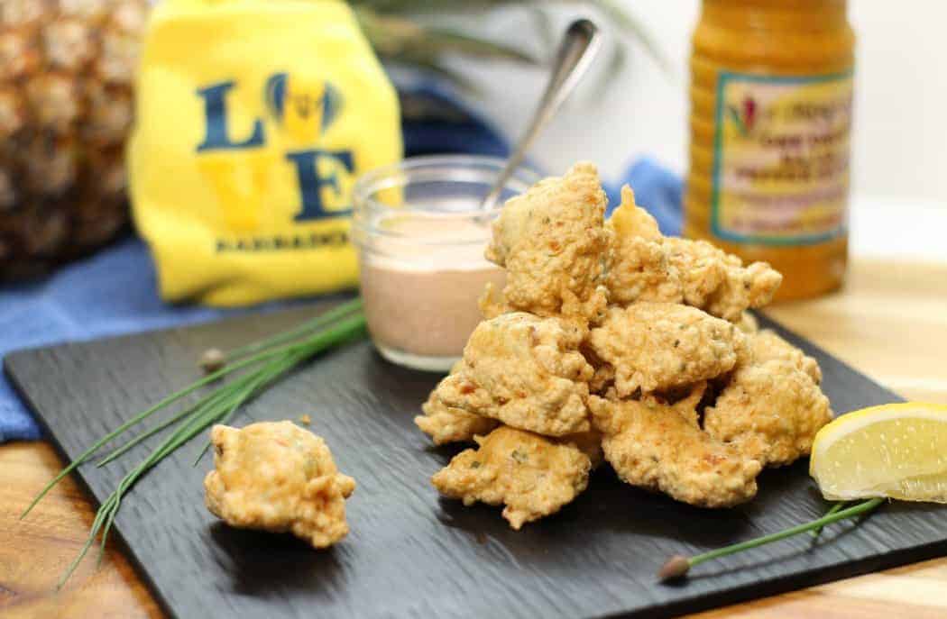 Bajan Fish Cakes made with Canadian Salt Cod are the perfect summer finger food! Eat them hot and served with some pepper sauce or spicy mayo!