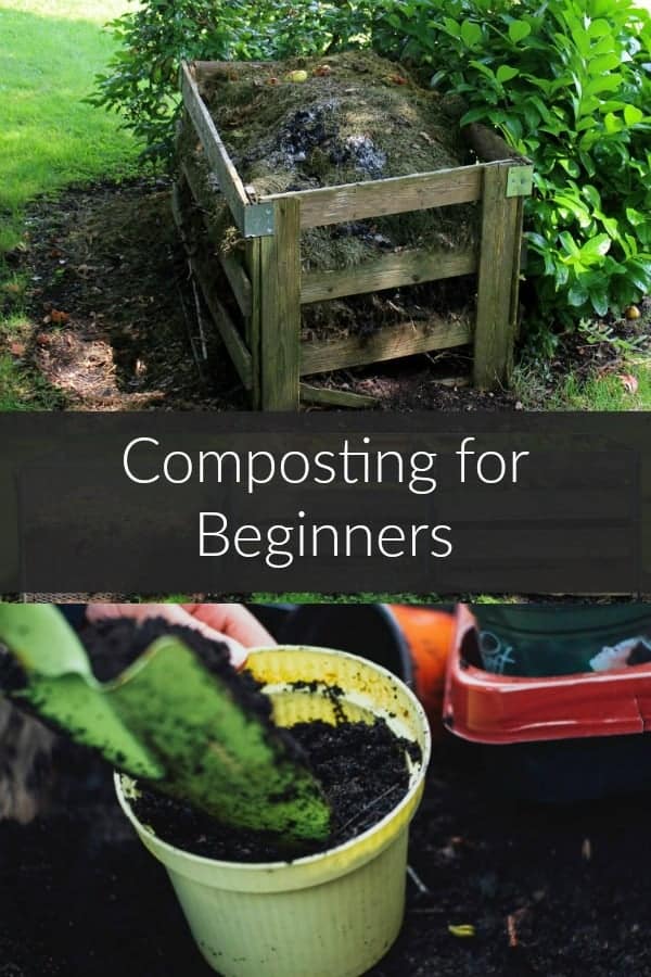 a collage of compost at various stages