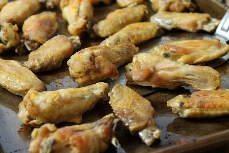 super crispy chicken wings on a sheet pan