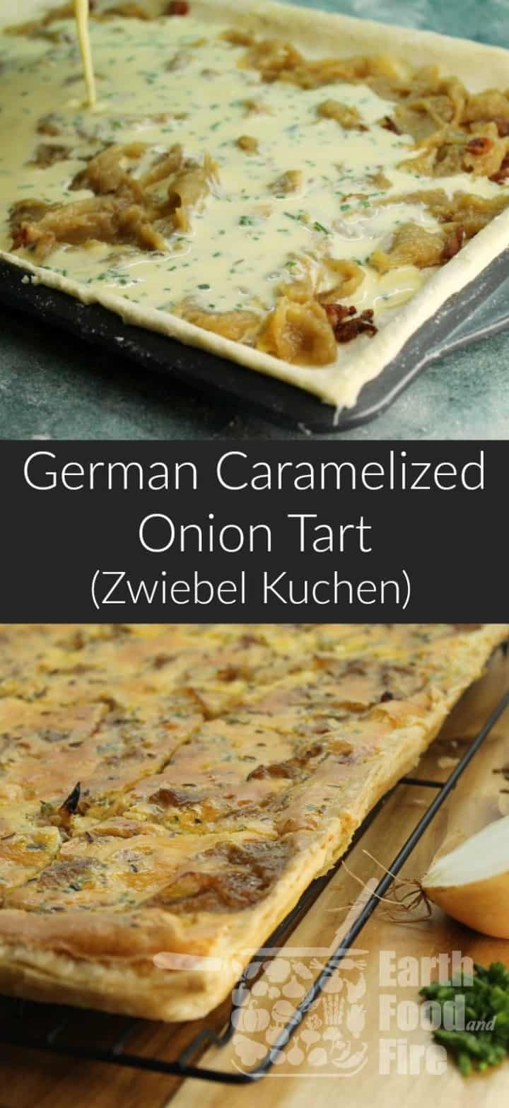 A delicious and easy to make tart, perfect served with a simple salad for a light lunch or supper or served as an appetizer. #appetizer #oniontart #caramelizedonion #savory