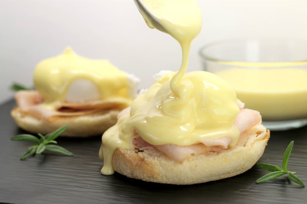 Delicious creamy hollandaise sauce is perfect on poached eggs, salmon and even vegetables such as asparagus.