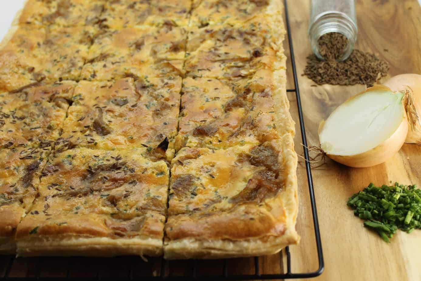 Perfect as an appetizer or entree, these German onion tarts even make a great lunch for work.