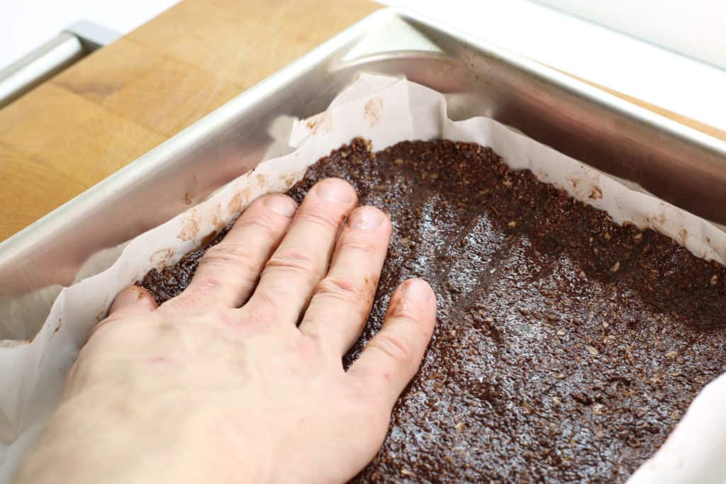 Making the base for Nanaimo Bars is super easy!